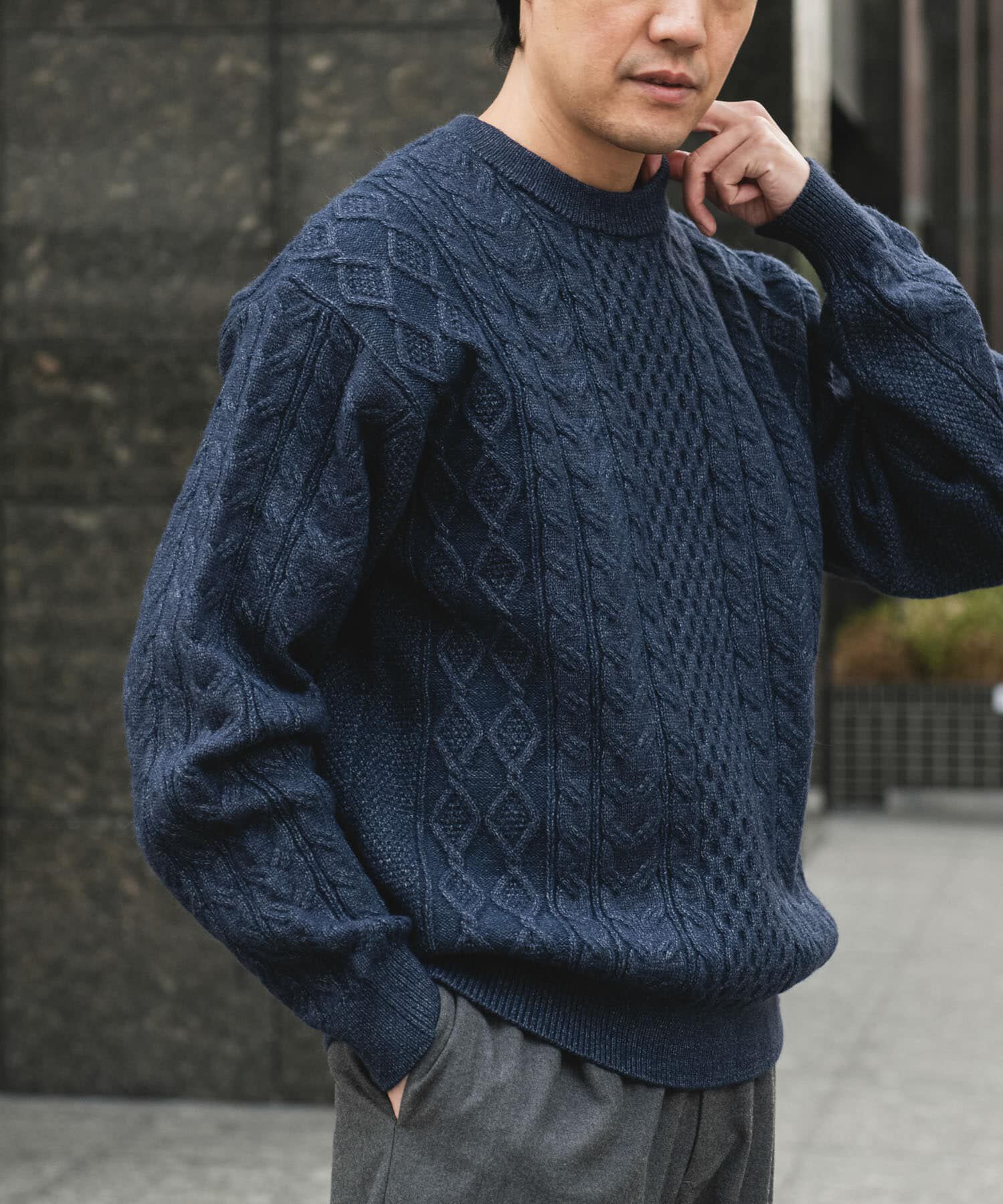 URBAN RESEARCH DOORS「アランニットクルーネックプルオーバー」|ニット・セーター|