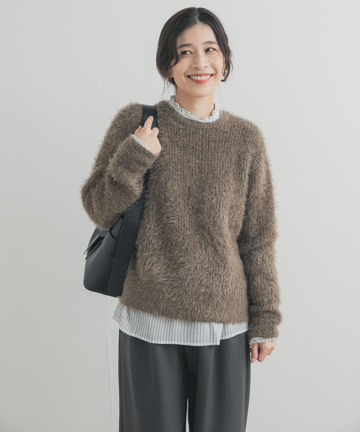 URBAN RESEARCH DOORS「シャギーニット」|ニット・セーター|カーキ