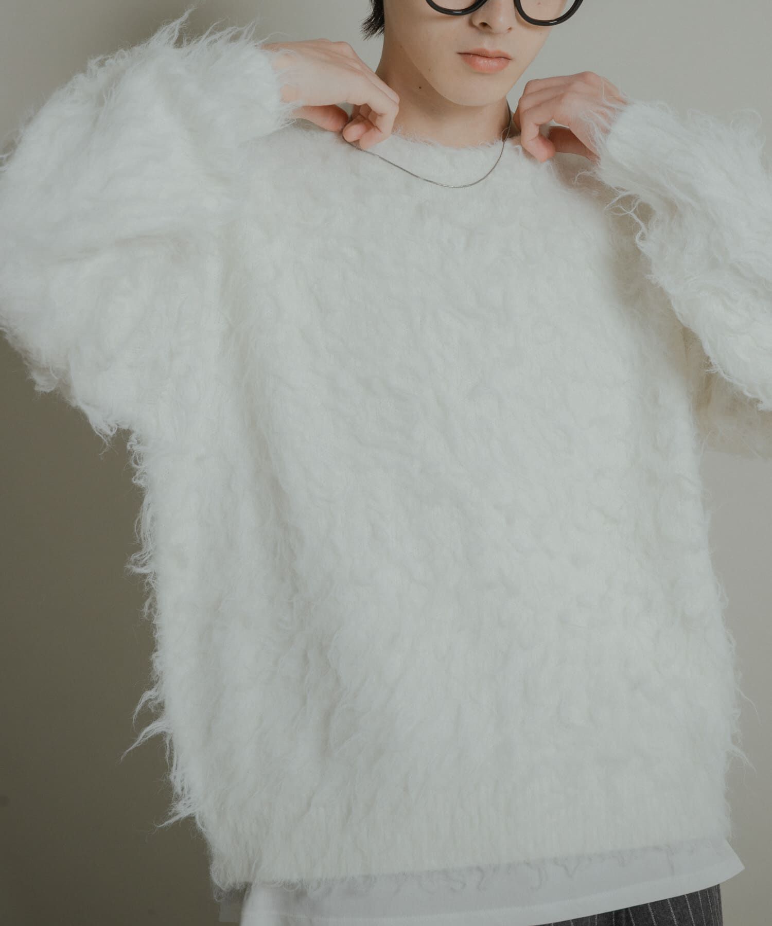 SENSE OF PLACE by URBAN RESEARCH「『洗濯可』シャギークルーネックニット」|ニット・セーター|