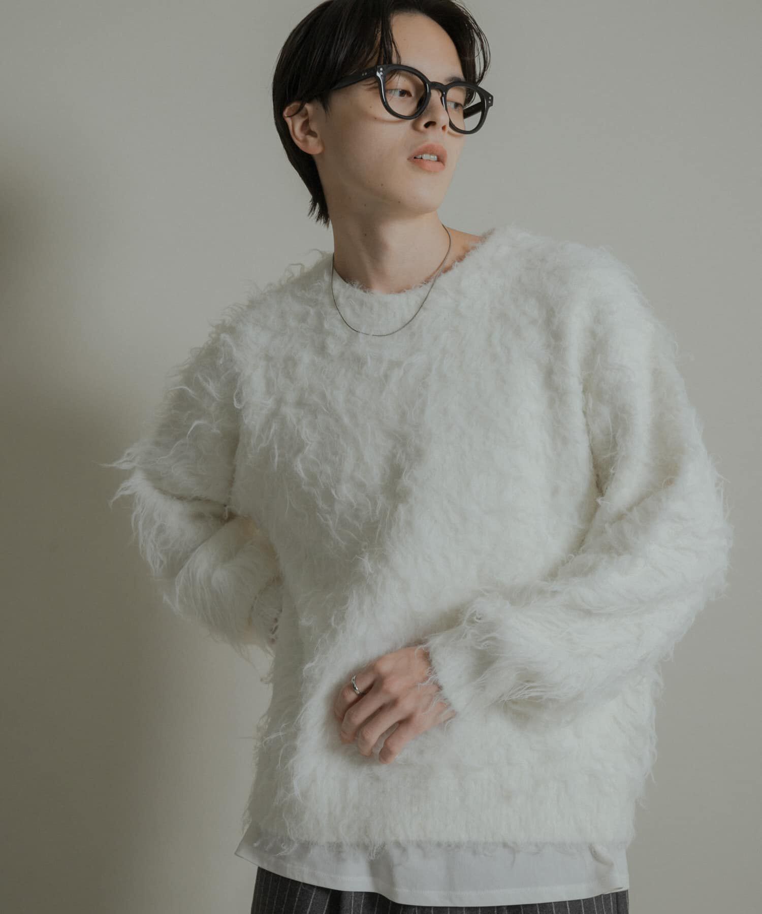 SENSE OF PLACE by URBAN RESEARCH「『洗濯可』シャギークルーネックニット」|ニット・セーター|