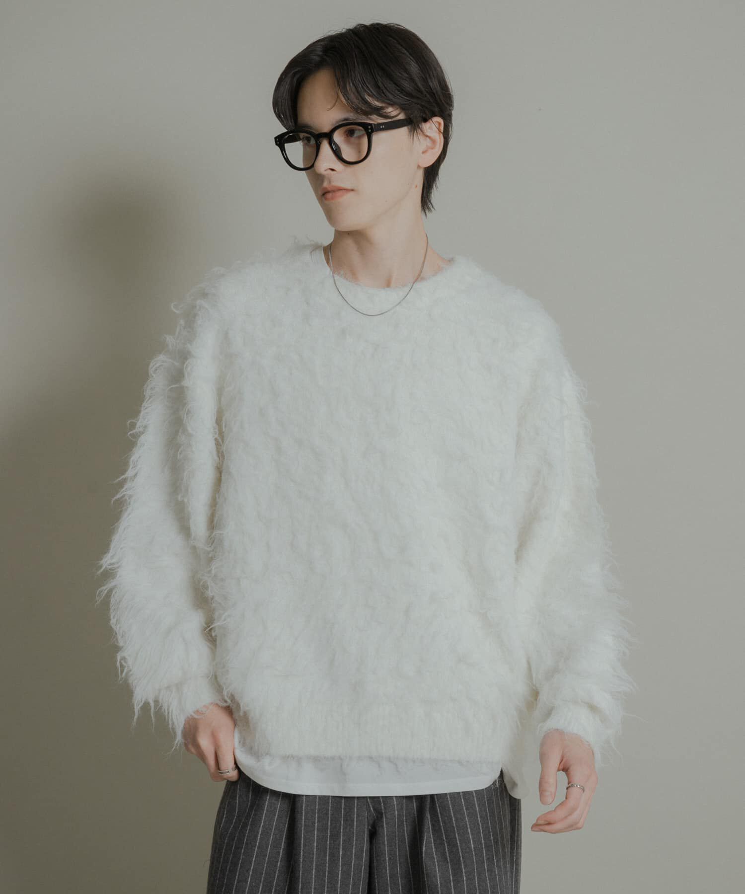 SENSE OF PLACE by URBAN RESEARCH「『洗濯可』シャギークルーネックニット」|ニット・セーター|