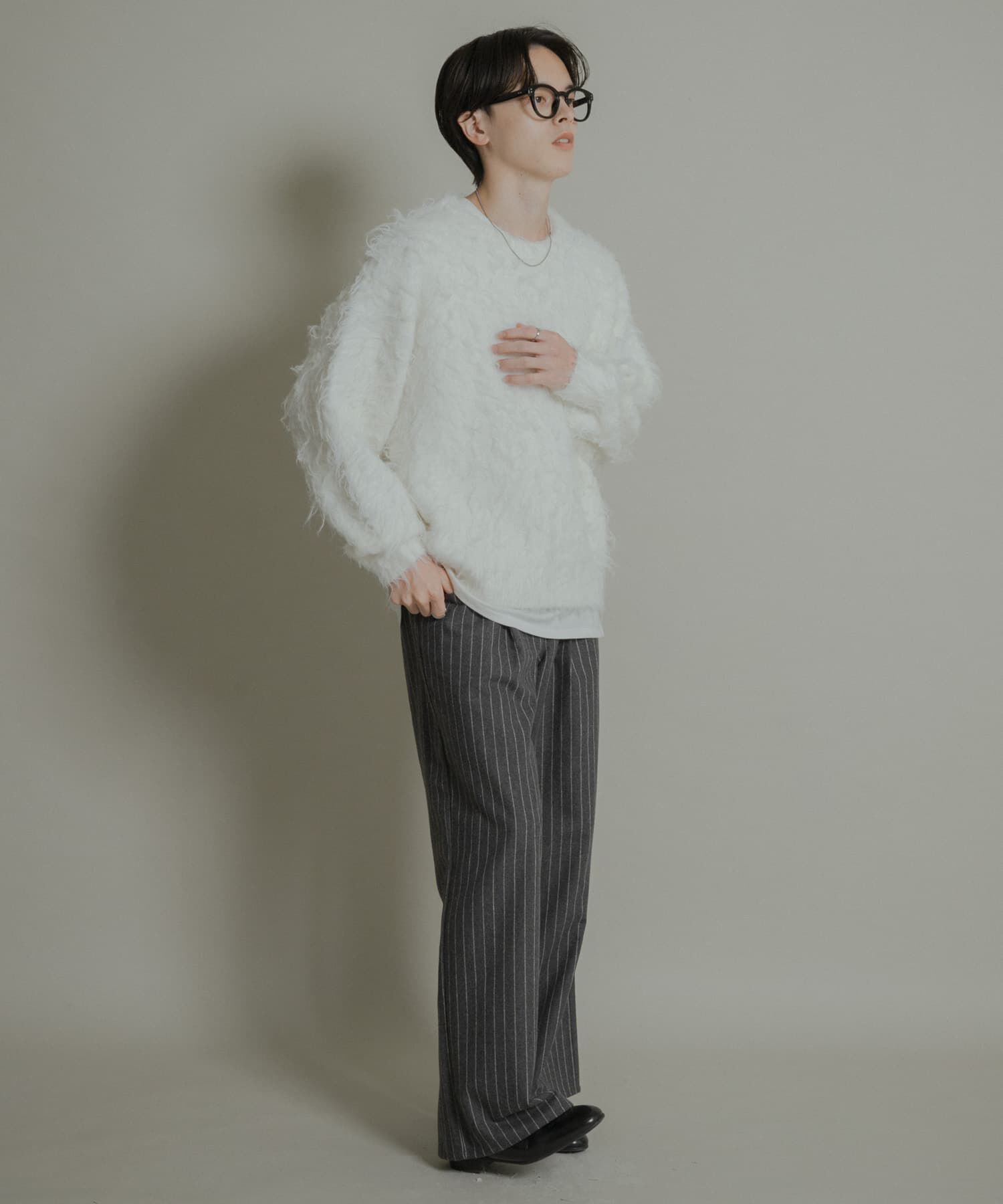 SENSE OF PLACE by URBAN RESEARCH「『洗濯可』シャギークルーネックニット」|ニット・セーター|