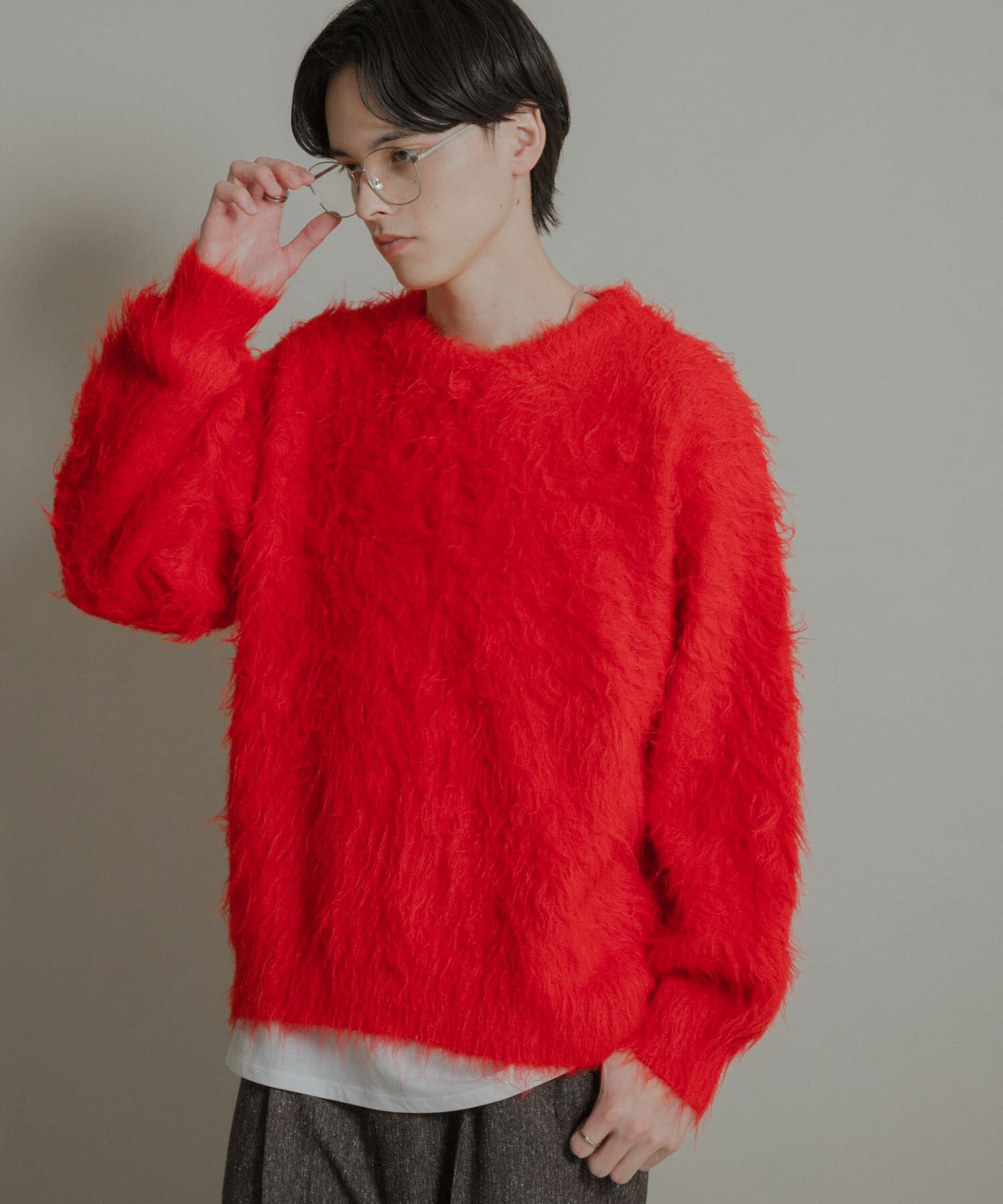 SENSE OF PLACE by URBAN RESEARCH「『洗濯可』シャギークルーネックニット」|ニット・セーター|