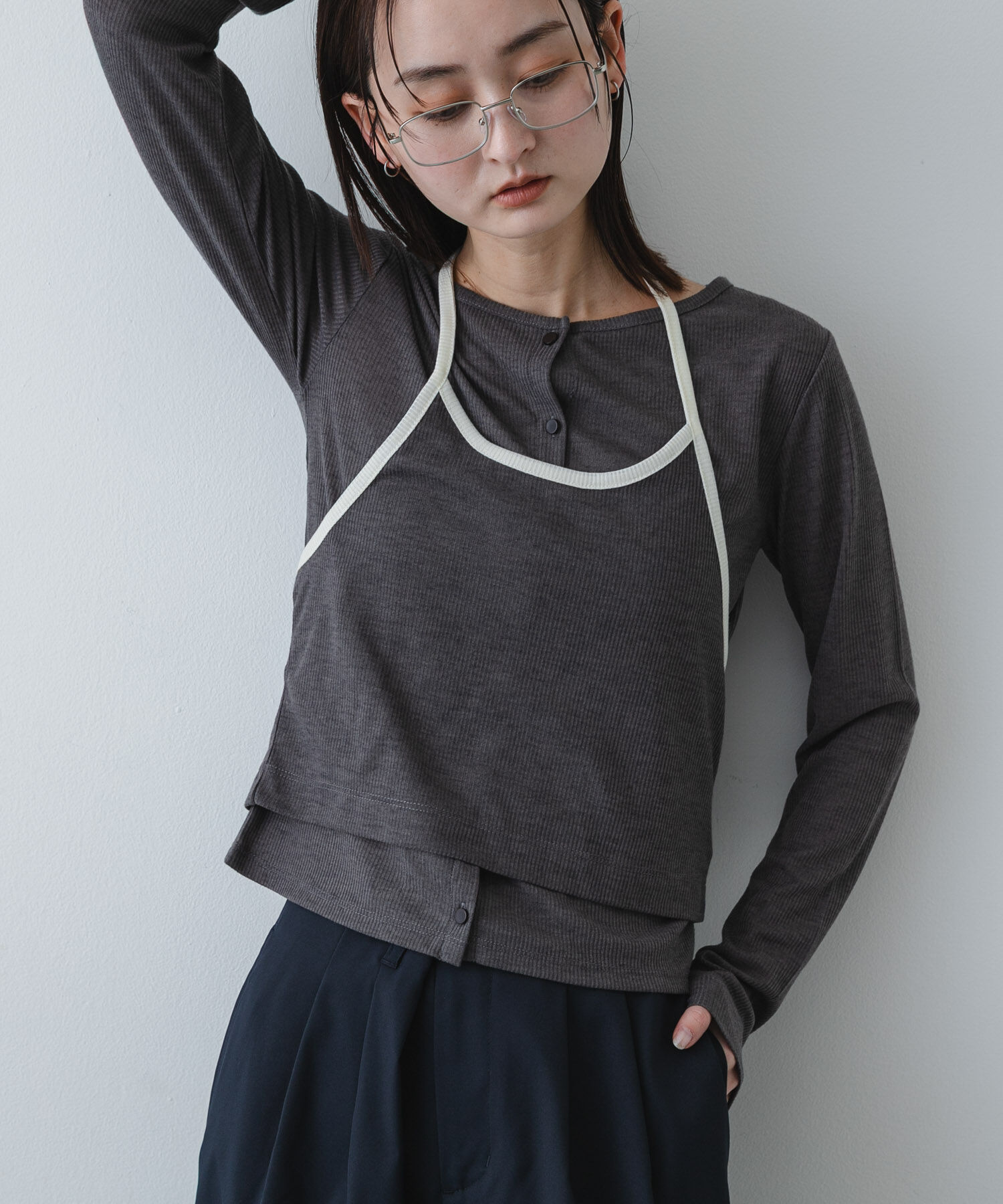 SENSE OF PLACE by URBAN RESEARCH「アンサンブルカットトップ」|Tシャツ・カットソー|チャコールグレー