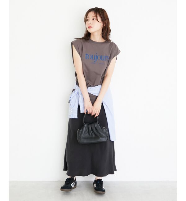  「toujoursロゴプリントフレンチTシャツ」|Tシャツ・カットソー|