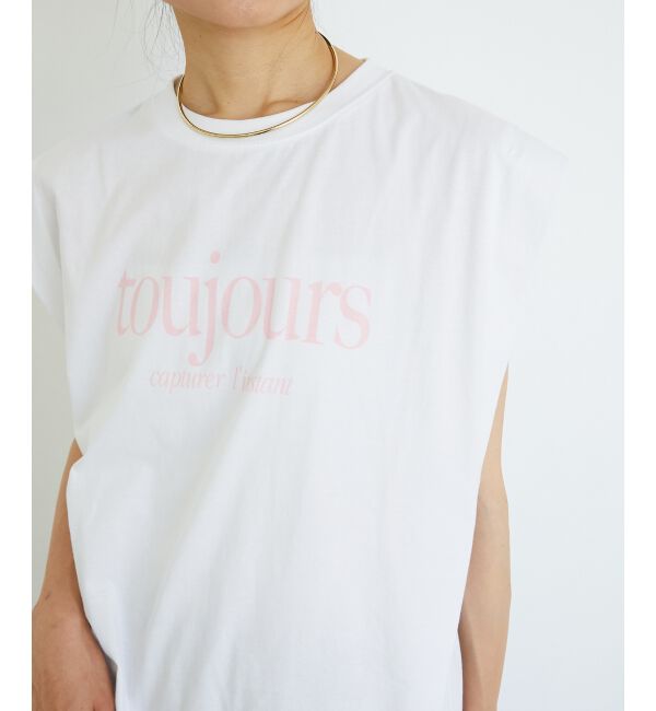  「toujoursロゴプリントフレンチTシャツ」|Tシャツ・カットソー|