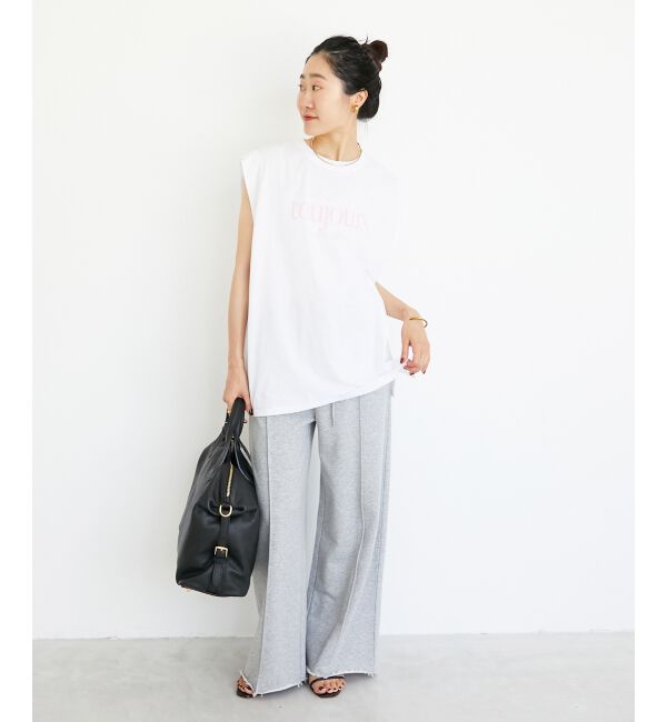  「toujoursロゴプリントフレンチTシャツ」|Tシャツ・カットソー|