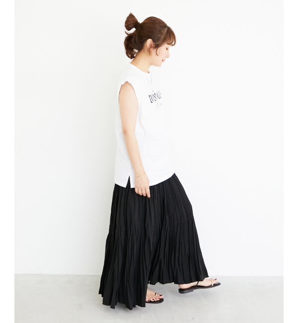  「toujoursロゴプリントフレンチTシャツ」|Tシャツ・カットソー|