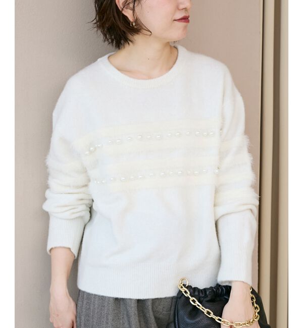  「パール&times;シャギーニット」|ニット・セーター|オフ