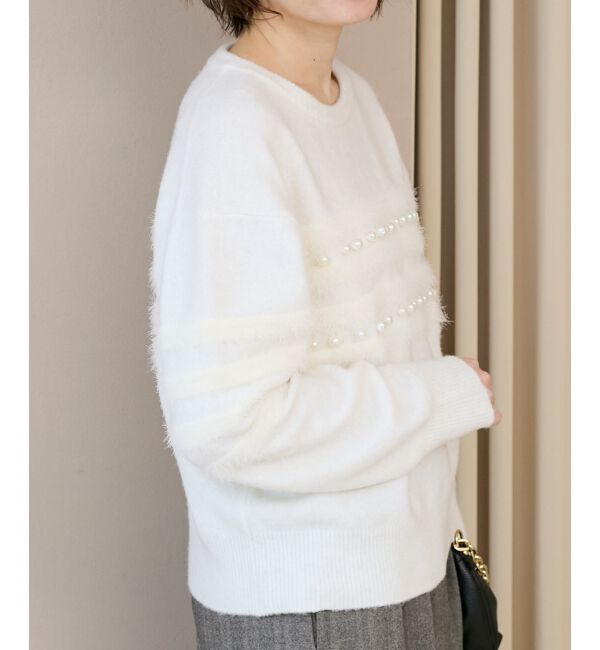  「パール&times;シャギーニット」|ニット・セーター|