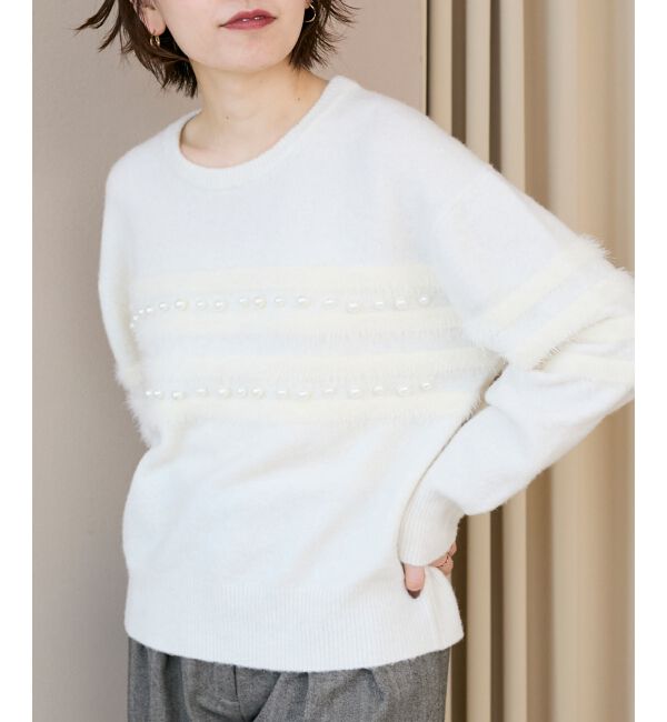  「パール&times;シャギーニット」|ニット・セーター|