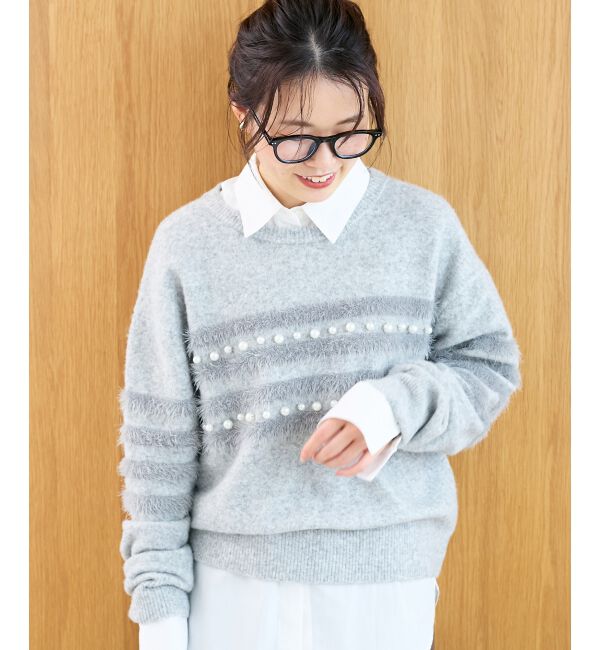  「パール&times;シャギーニット」|ニット・セーター|