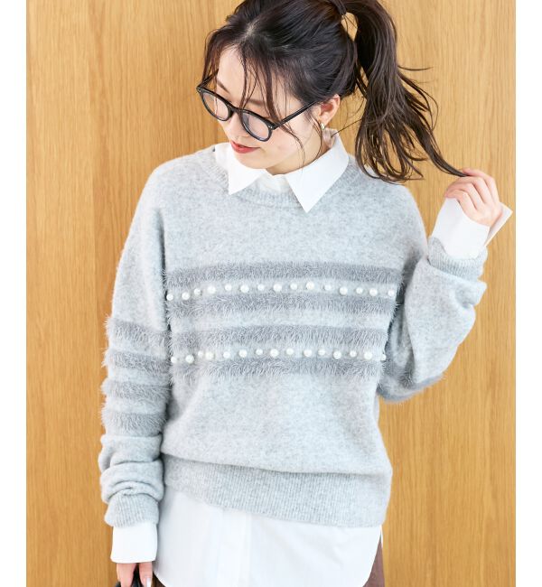  「パール&times;シャギーニット」|ニット・セーター|
