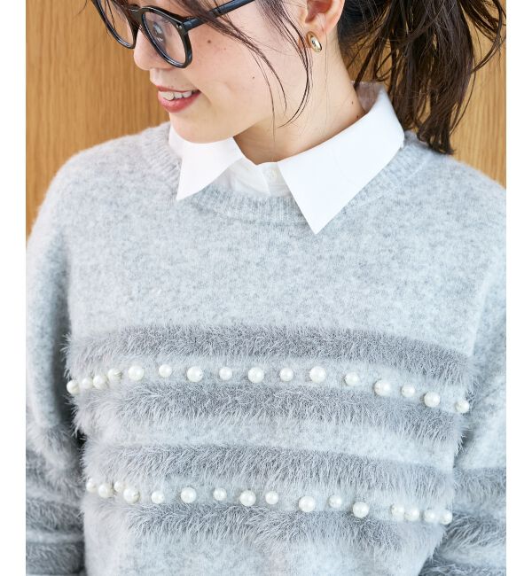  「パール&times;シャギーニット」|ニット・セーター|