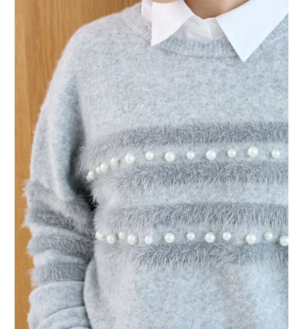  「パール&times;シャギーニット」|ニット・セーター|