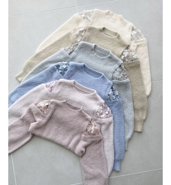  「ショルダーレースシャギーニット」|ニット・セーター|