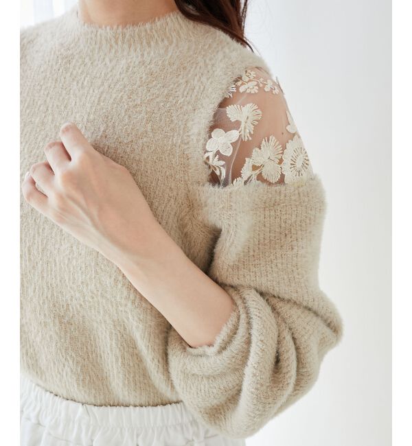  「ショルダーレースシャギーニット」|ニット・セーター|