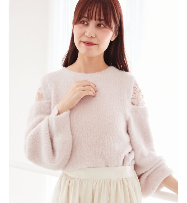  「ショルダーレースシャギーニット」|ニット・セーター|