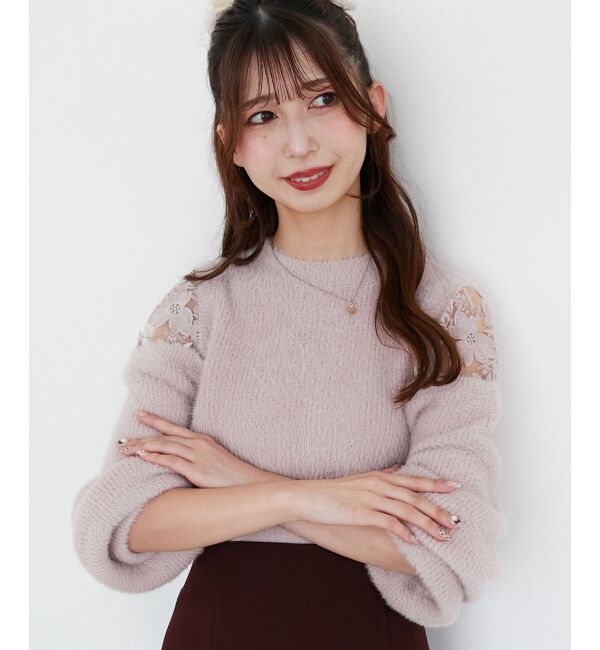  「ショルダーレースシャギーニット」|ニット・セーター|