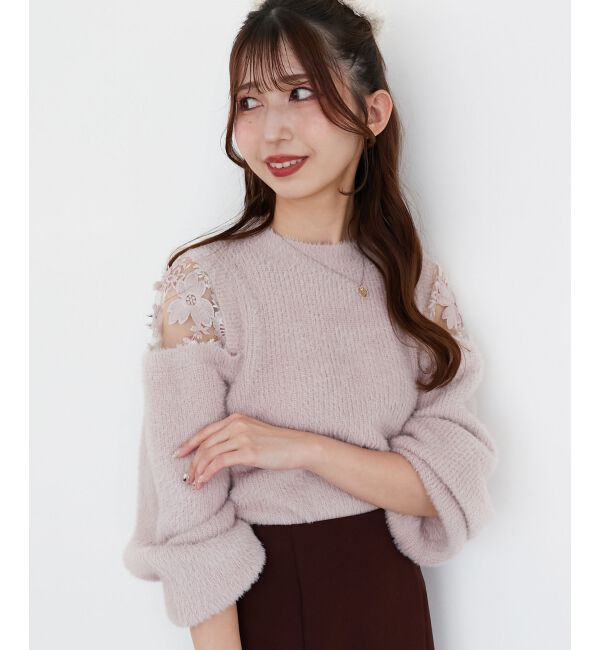  「ショルダーレースシャギーニット」|ニット・セーター|
