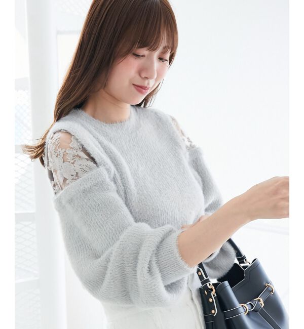  「ショルダーレースシャギーニット」|ニット・セーター|