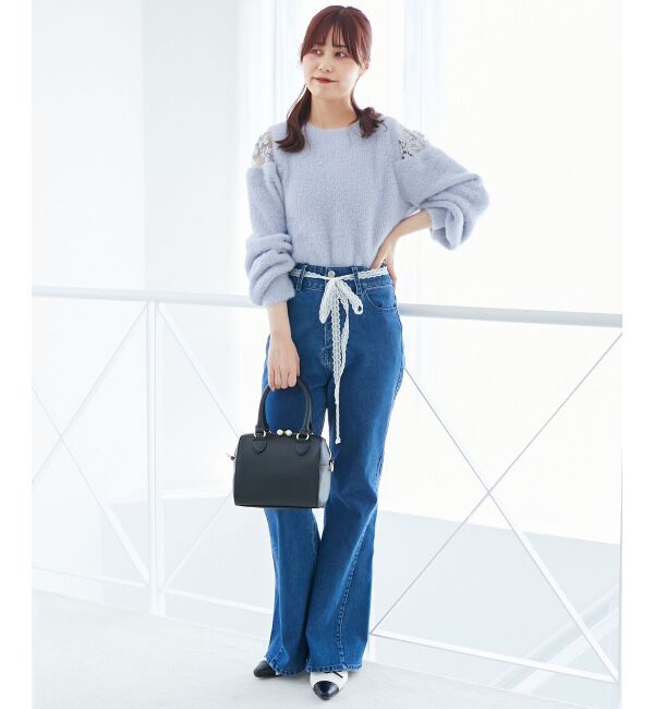  「ショルダーレースシャギーニット」|ニット・セーター|