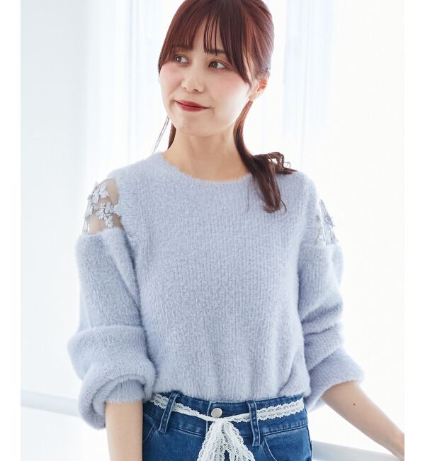  「ショルダーレースシャギーニット」|ニット・セーター|