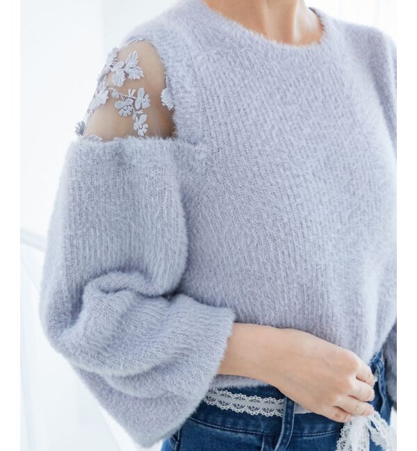  「ショルダーレースシャギーニット」|ニット・セーター|