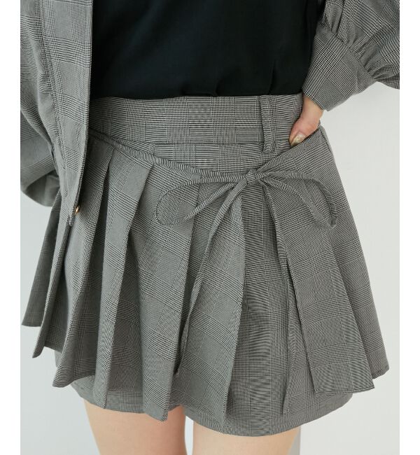  「プリーツデザインショートパンツ」|その他|グレー柄