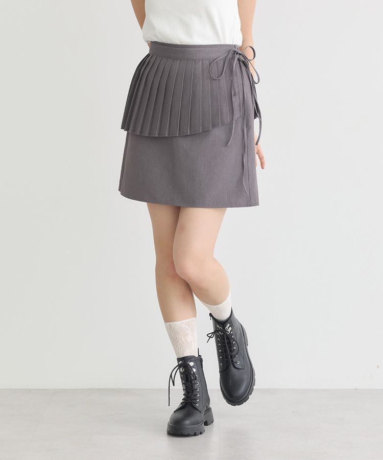 earth music&ecology「SET2点プリーツラップスカート＋ミニスカート」|スカート|