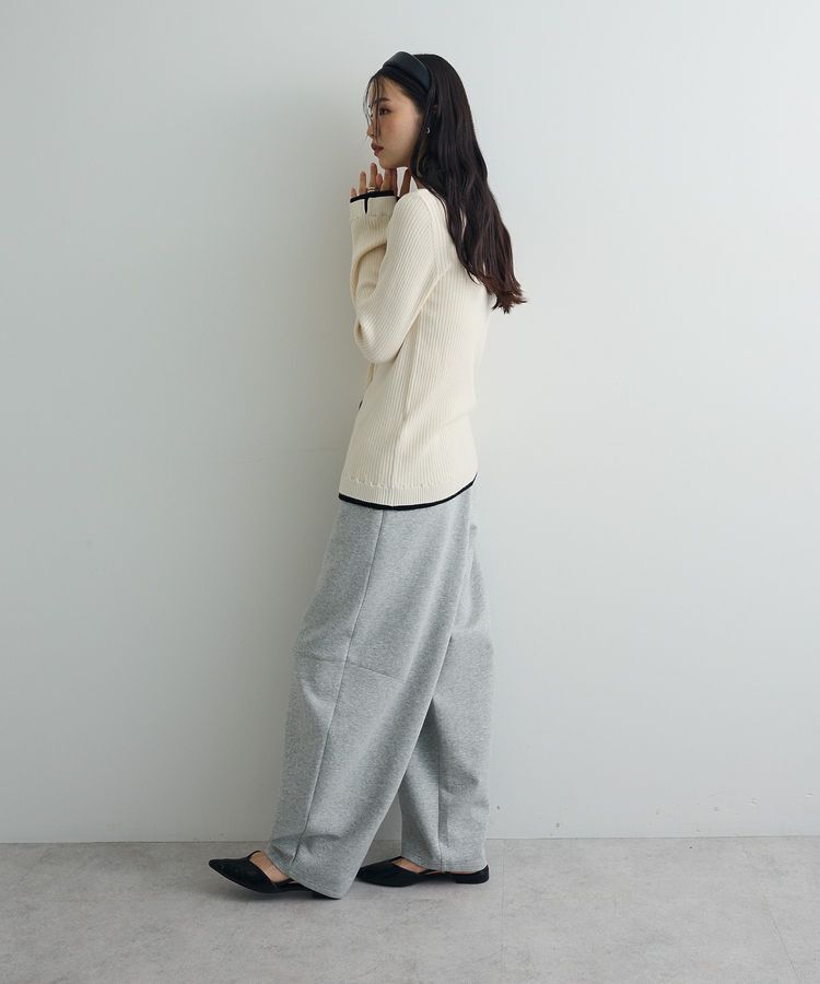 AnriettMusee「配色レイヤードポロリブニットカーディガン」|ニット・セーター|