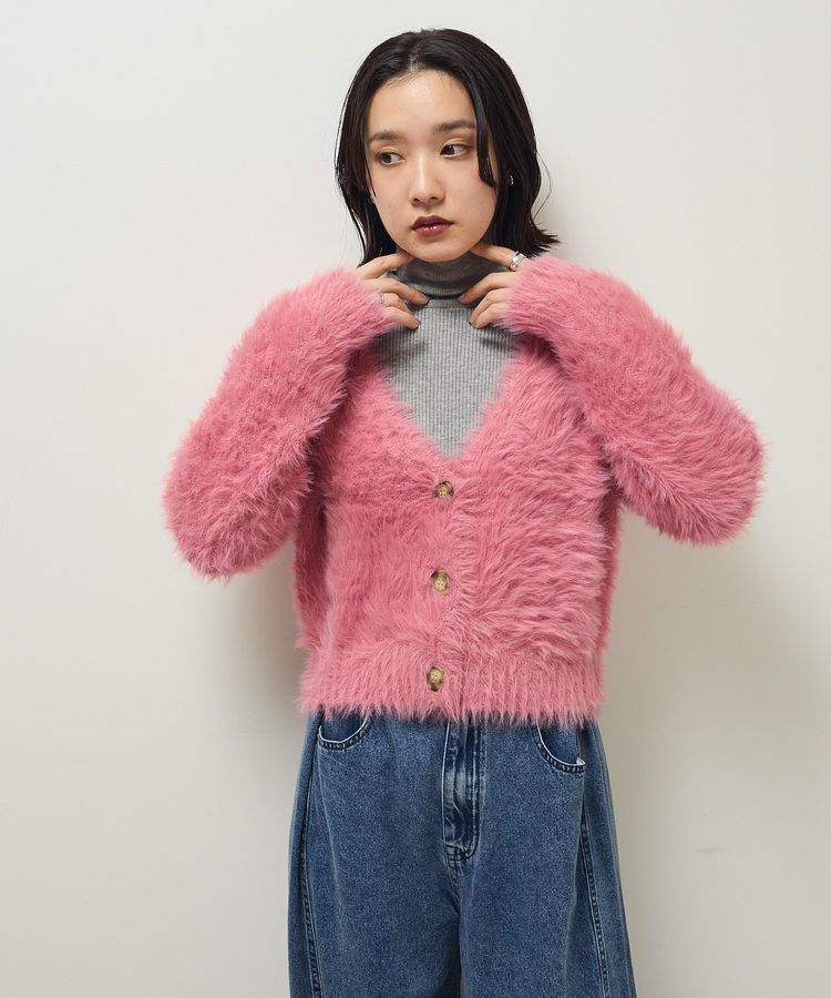 Green Parks「・Petit Fleur シャギーニットカーディガン」|カーディガン|