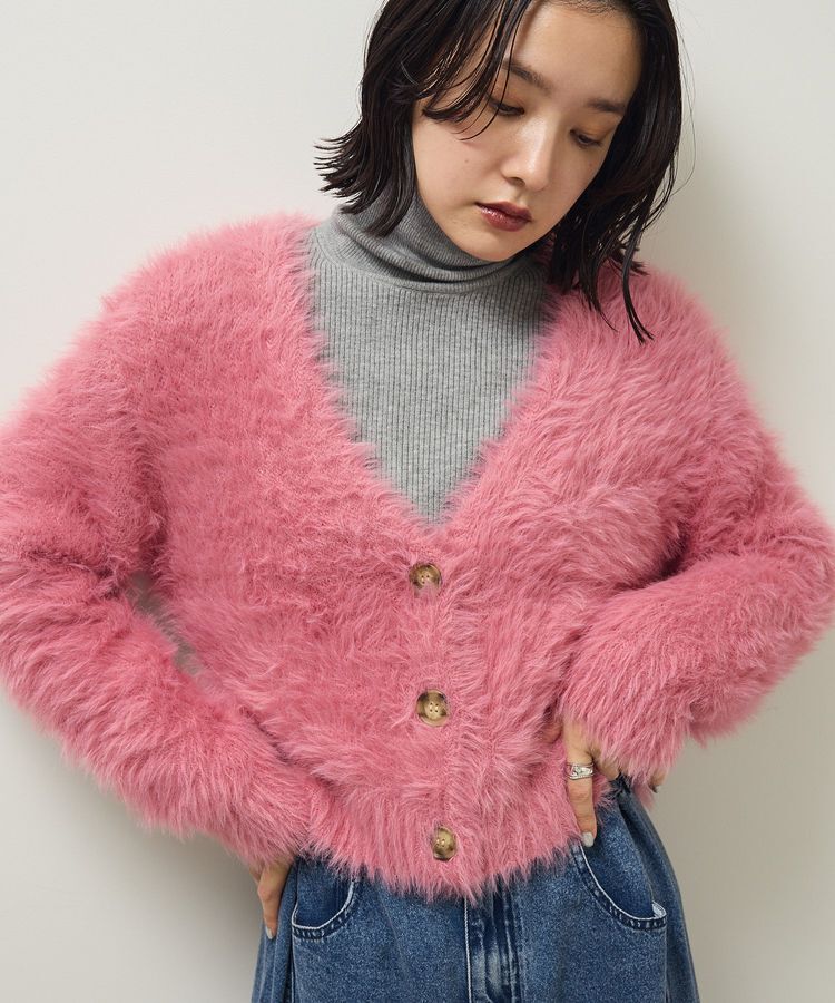 Green Parks「・Petit Fleur シャギーニットカーディガン」|カーディガン|