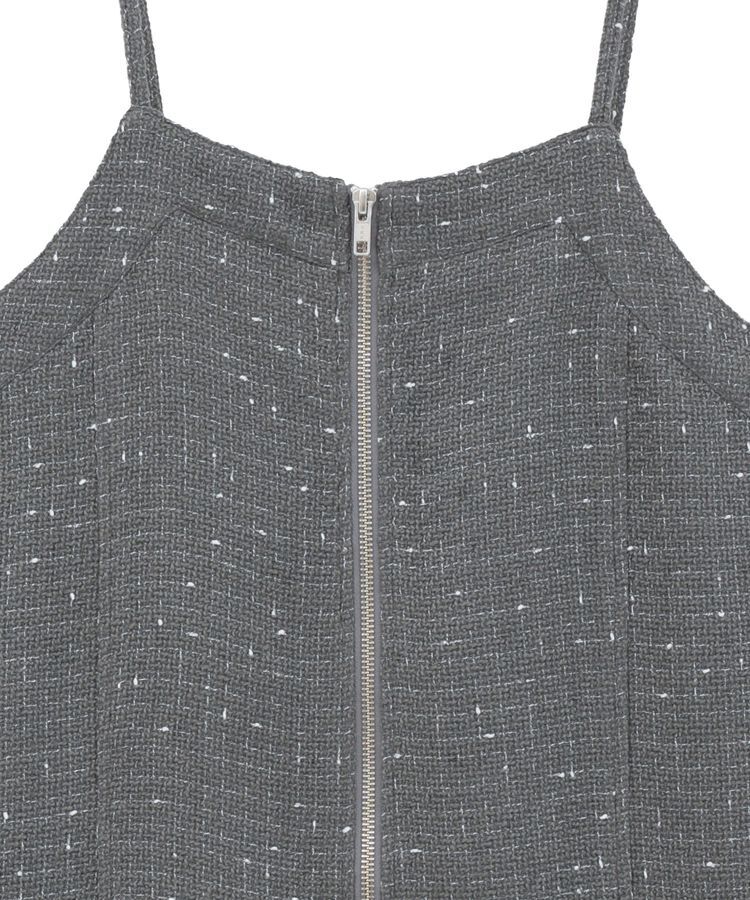 Green Parks「フロントZIPツイードキャミワンピース」|ワンピース|