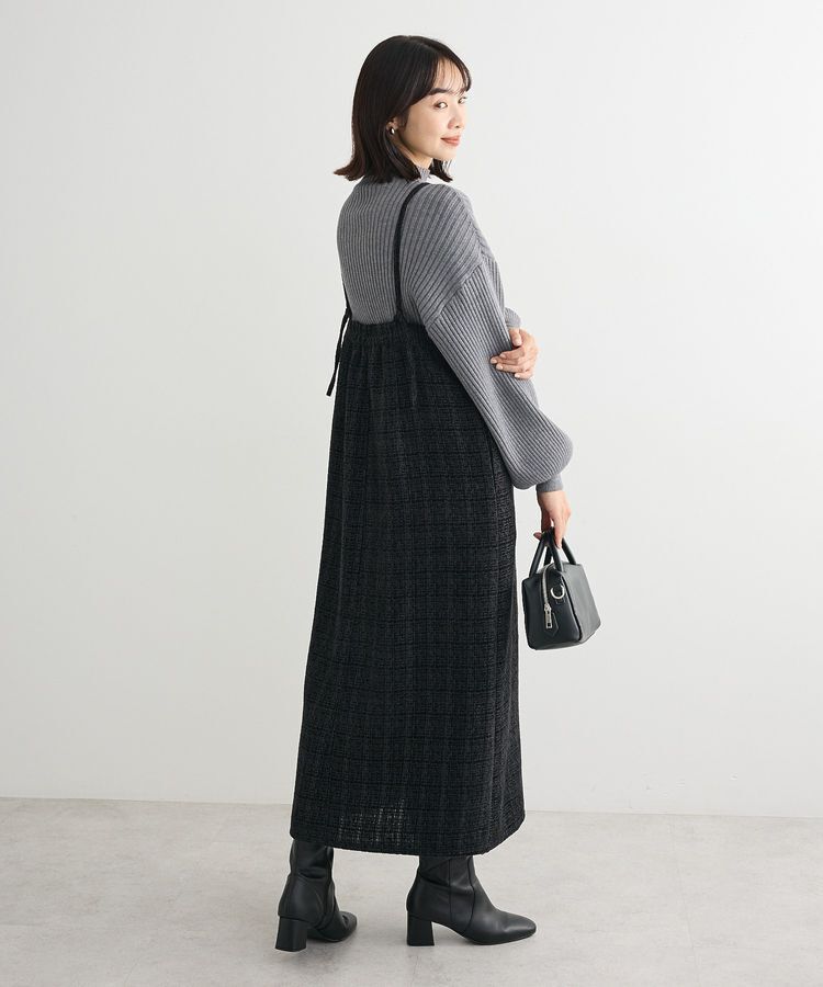 Green Parks「フロントZIPツイードキャミワンピース」|ワンピース|