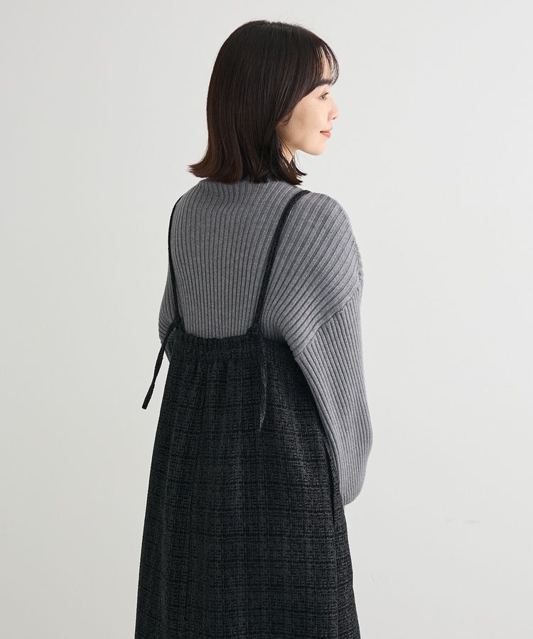 Green Parks「フロントZIPツイードキャミワンピース」|ワンピース|