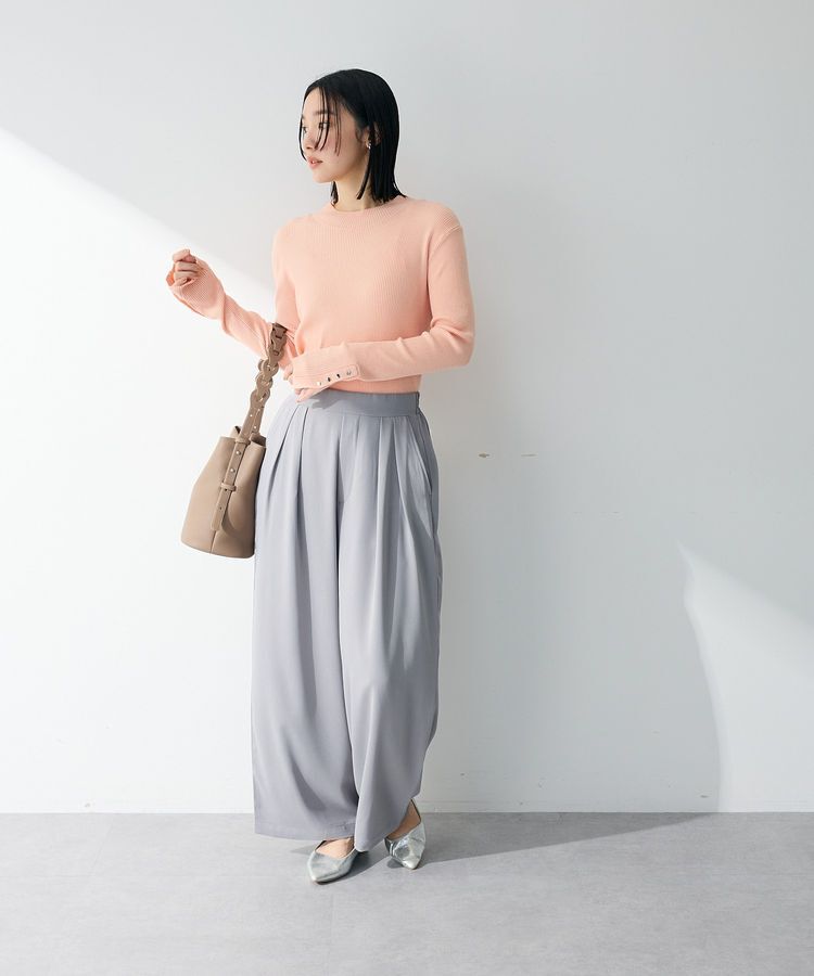 Green Parks「袖口金釦リブニットプルオーバー」|ニット・セーター|