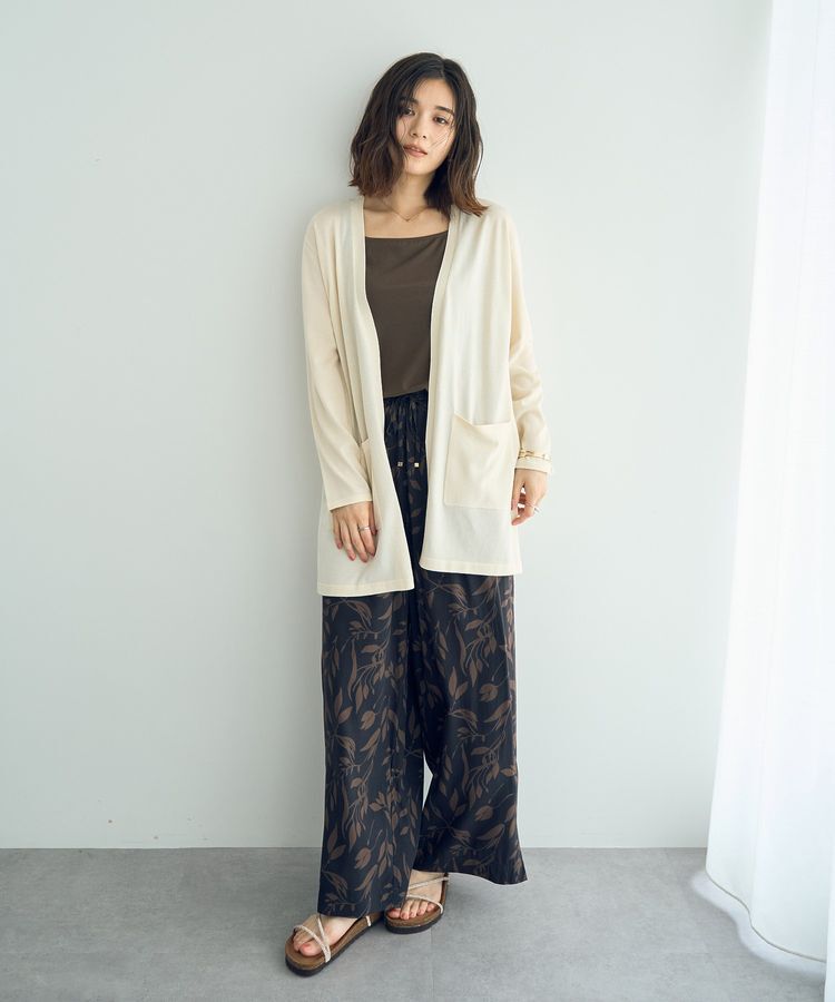 YECCA VECCA「【接触冷感】スリットミドル丈カーディガン」|カーディガン|