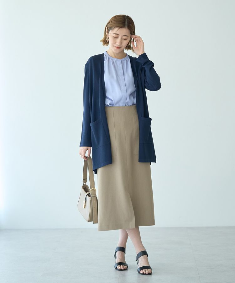 YECCA VECCA「【接触冷感】スリットミドル丈カーディガン」|カーディガン|