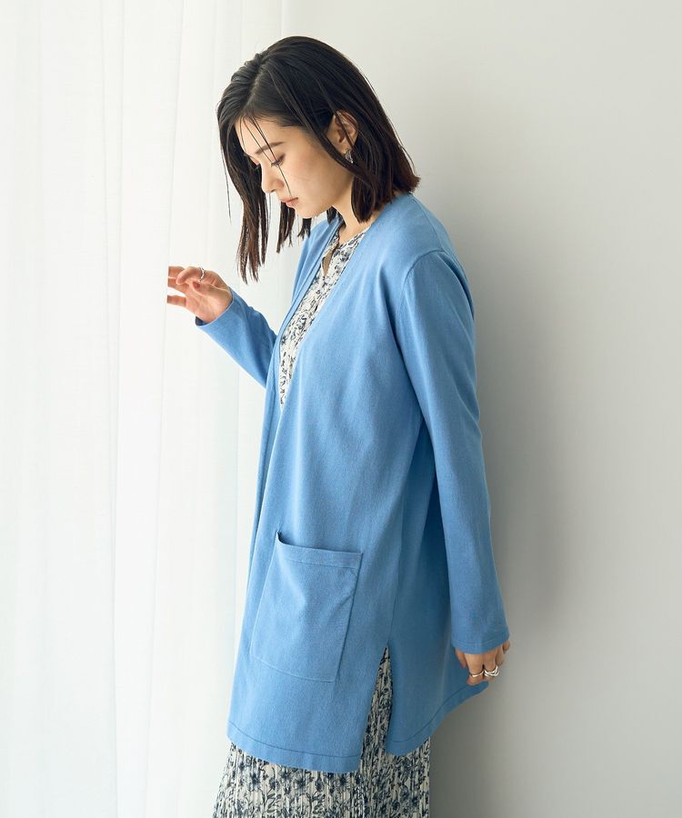 YECCA VECCA「【接触冷感】スリットミドル丈カーディガン」|カーディガン|