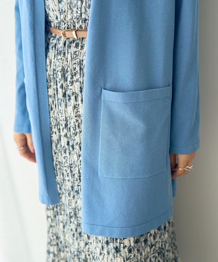 YECCA VECCA「【接触冷感】スリットミドル丈カーディガン」|カーディガン|