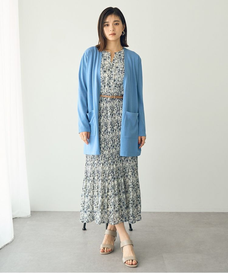 YECCA VECCA「【接触冷感】スリットミドル丈カーディガン」|カーディガン|