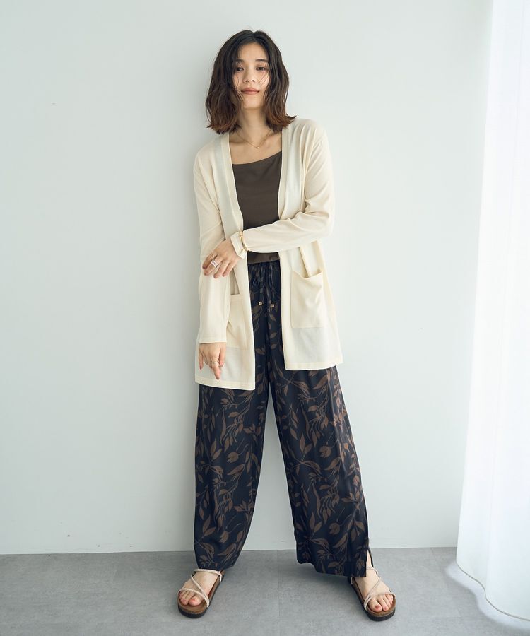 YECCA VECCA「【接触冷感】スリットミドル丈カーディガン」|カーディガン|