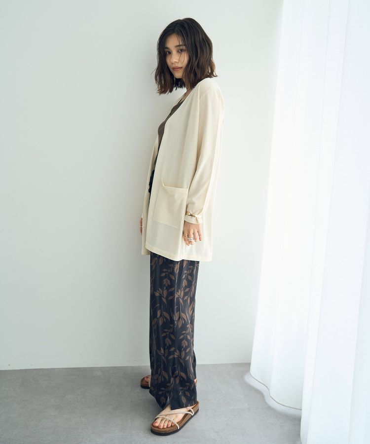 YECCA VECCA「【接触冷感】スリットミドル丈カーディガン」|カーディガン|