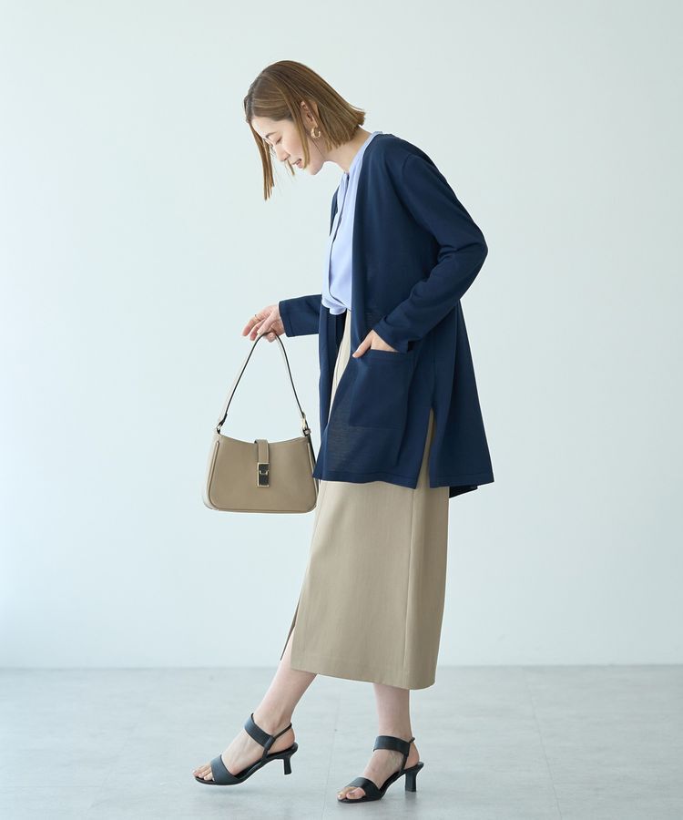 YECCA VECCA「【接触冷感】スリットミドル丈カーディガン」|カーディガン|