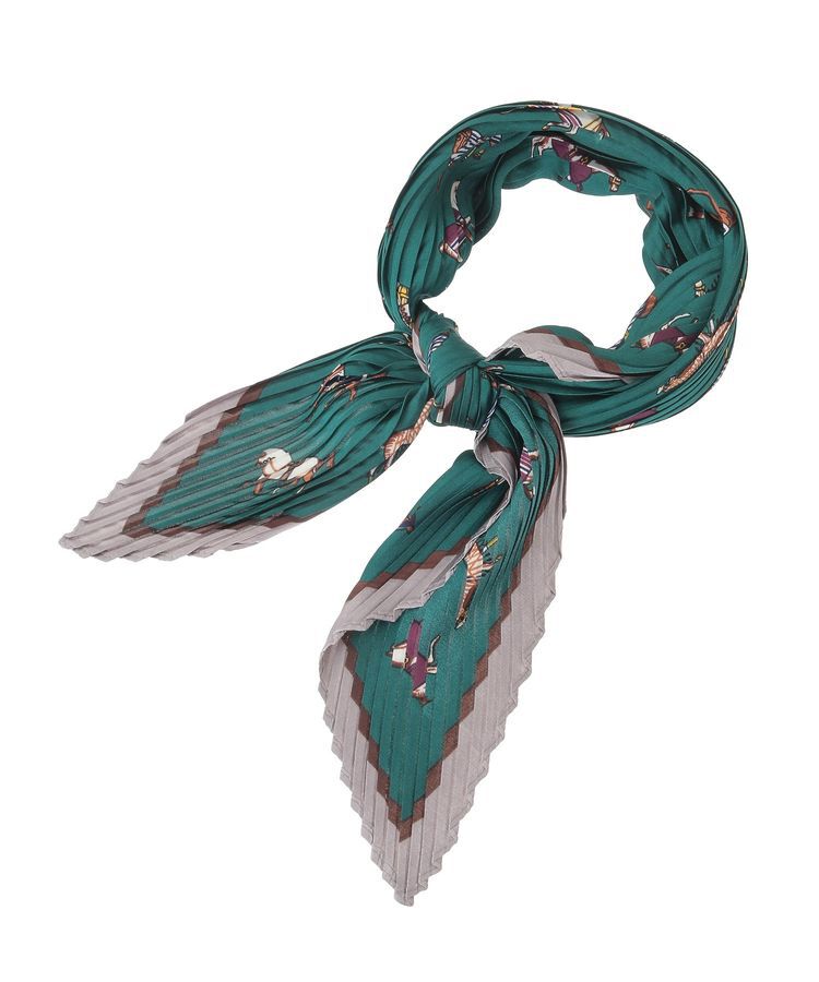 YECCA VECCA「ホースプリントプリーツスカーフ」|バンダナ・スカーフ|