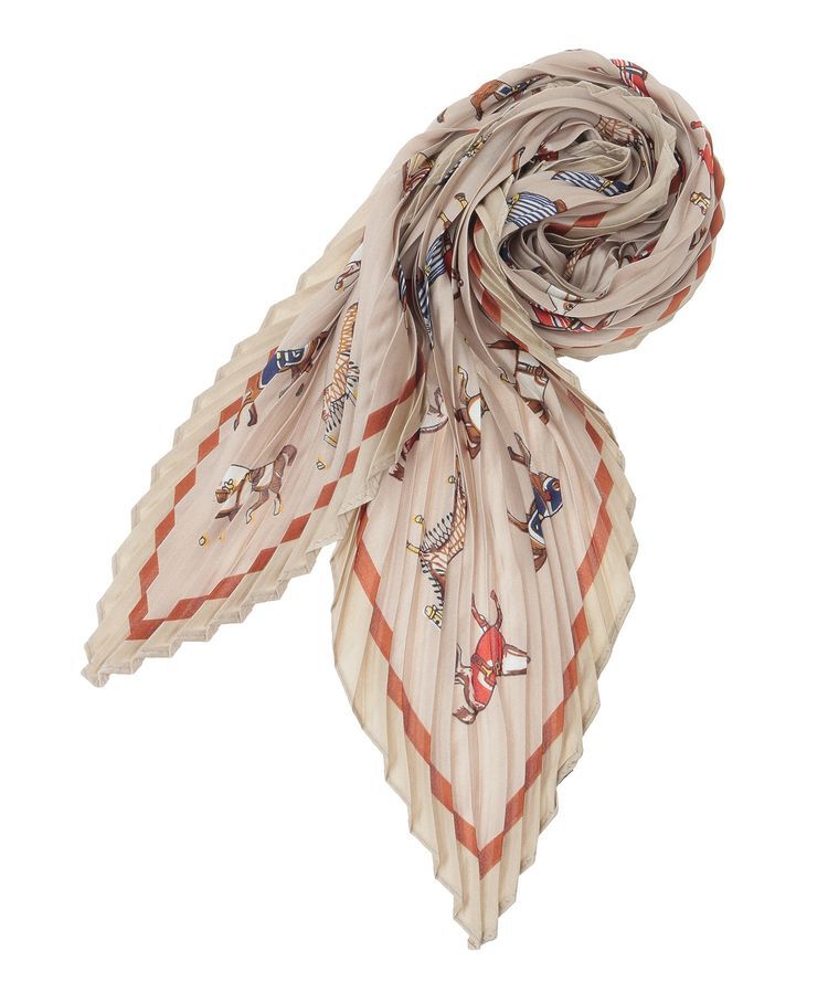 YECCA VECCA「ホースプリントプリーツスカーフ」|バンダナ・スカーフ|