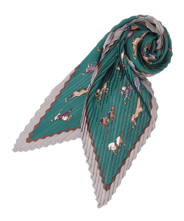 YECCA VECCA「ホースプリントプリーツスカーフ」|バンダナ・スカーフ|