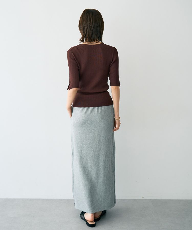 YECCA VECCA「5分袖リブニット」|ニット・セーター|