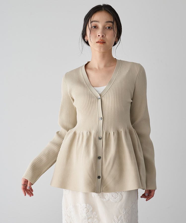 YECCA VECCA「ペプラムカーディガン」|カーディガン|